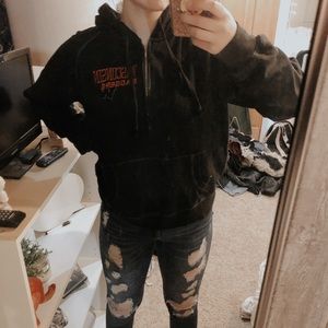 Wisconsin Badger Quarter Zip Up Hoodie